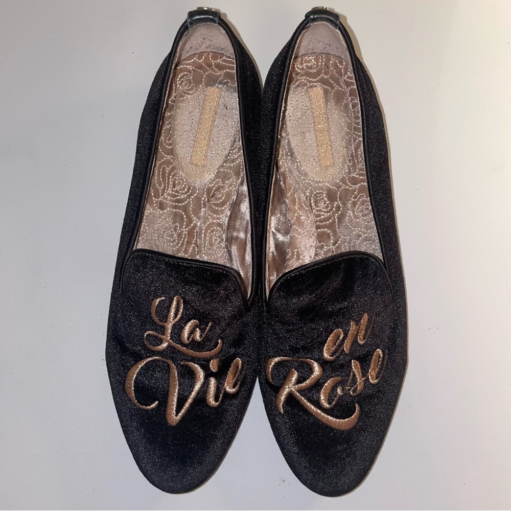 Taryn Rose La Vie‎ En Rose Black Velvet Loafers